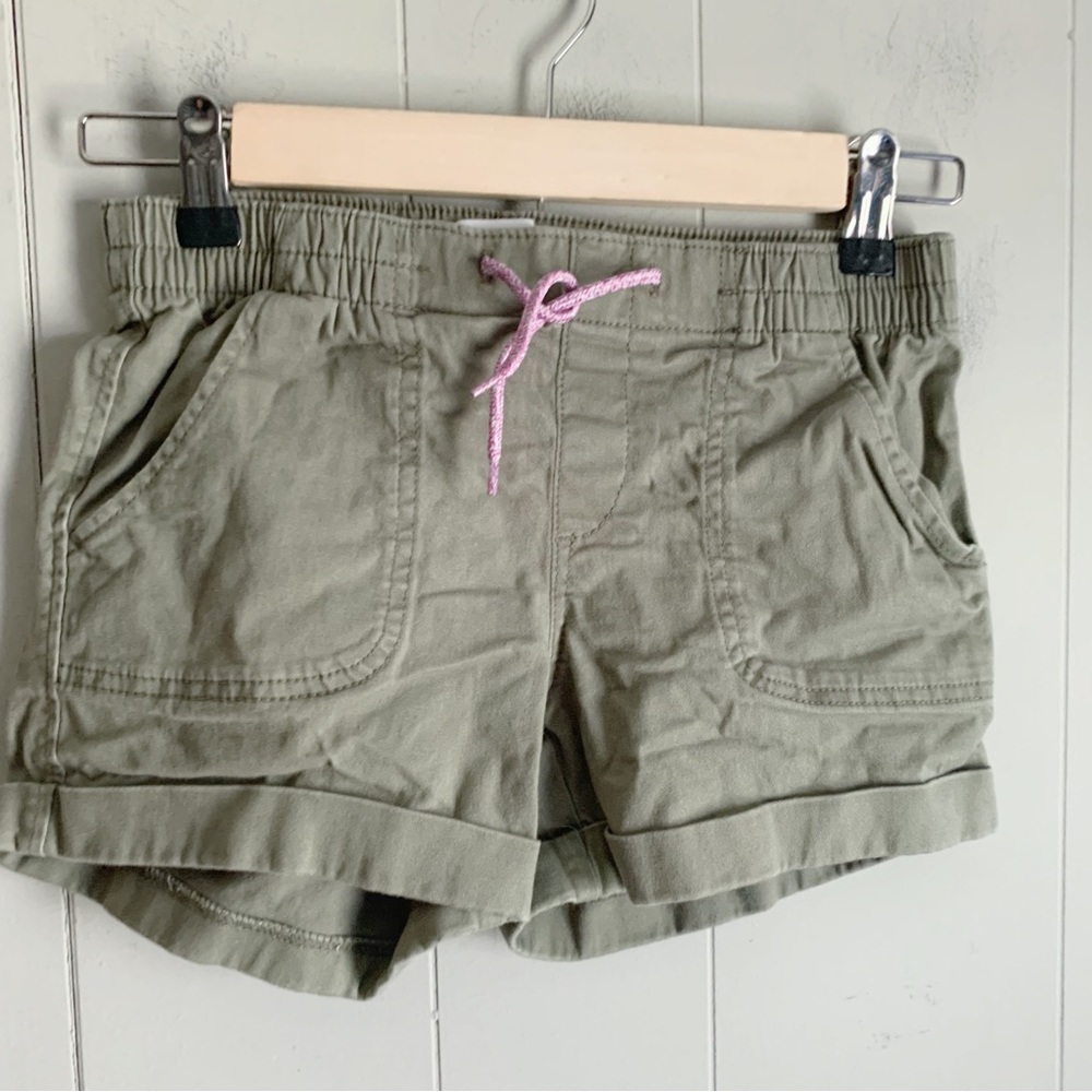 OLD NAVY Girls Green Cuffed Hem Chino Shorts Size L